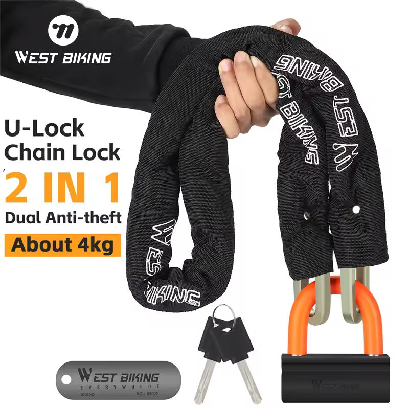 Heavy-Duty 2-in-1 U-Lock & Chain – Bicycle Security