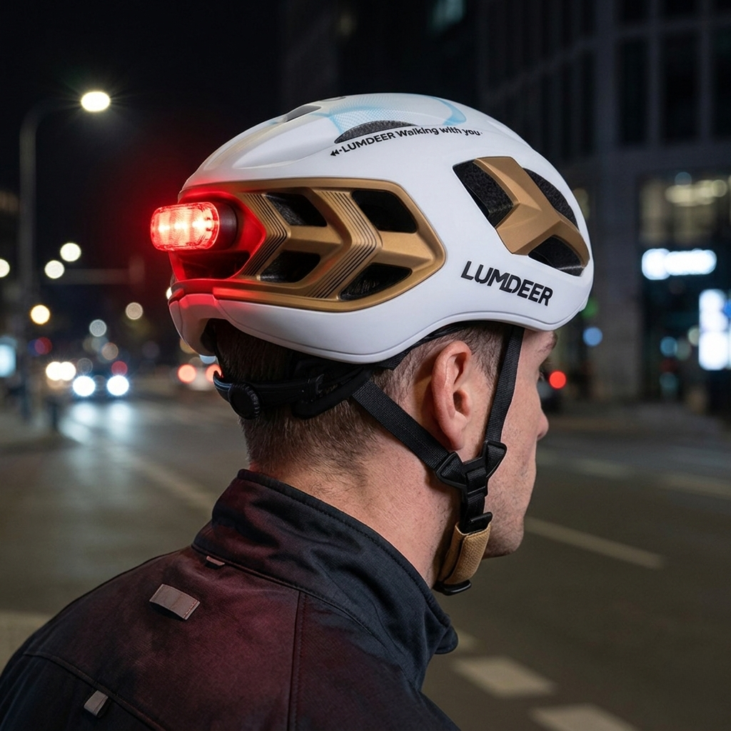 Ventilated E-Bike Helmet with Magnetic Rear Safety Light